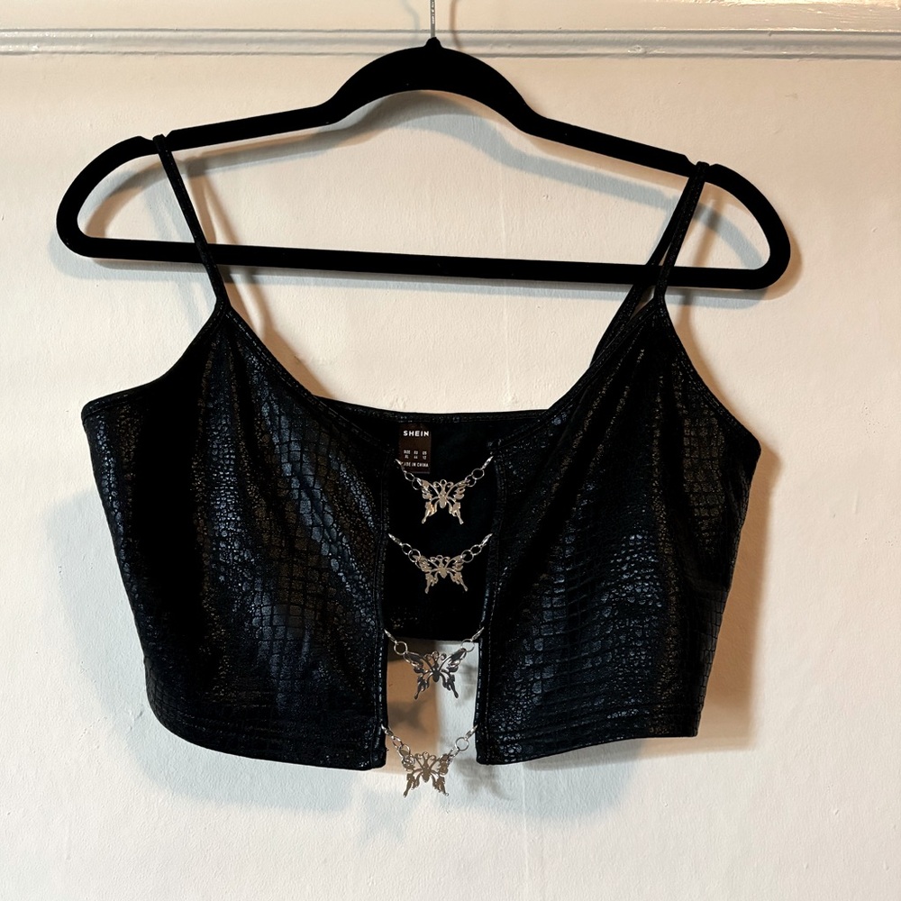 Butterfly Chain Cropped Tank Top